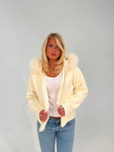 FUR ZIP JACKET WHITE