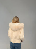 FUR ZIP JACKET WHITE