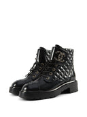 CC INTERLOCKING COMBAT BOOTS BLACK