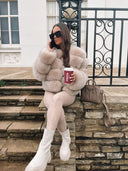 BUBBLE CROPPED COAT LATTE