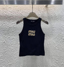 MIU MIU GOLDEN LETTERS TANK TOP