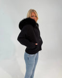 FUR ZIP JACKET BLACK
