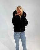 FUR ZIP JACKET BLACK