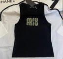 MIU MIU GREEN LETTERS TANK TOP
