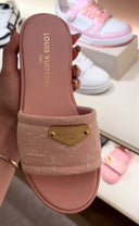 LV denim pink slides